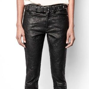 Phlame Crinkle Leather Pants